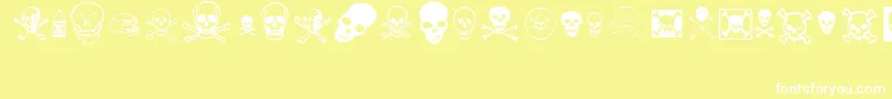 skullz Font – White Fonts on Yellow Background