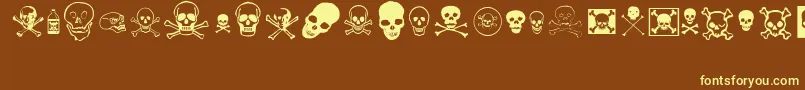 skullz Font – Yellow Fonts on Brown Background