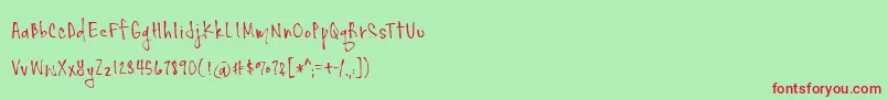 Skydancer Demo Font – Red Fonts on Green Background