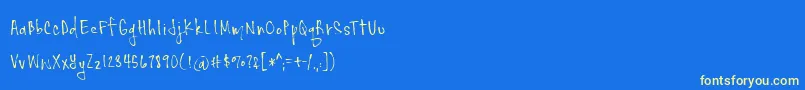 Skydancer Demo-Schriftart – Gelbe Schriften auf blauem Hintergrund