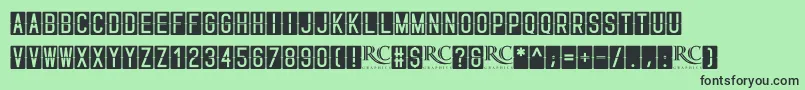 Skyfont NonCommercial-Schriftart – Schwarze Schriften auf grünem Hintergrund