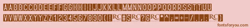 Skyfont NonCommercial-Schriftart – Braune Schriften auf rosa Hintergrund