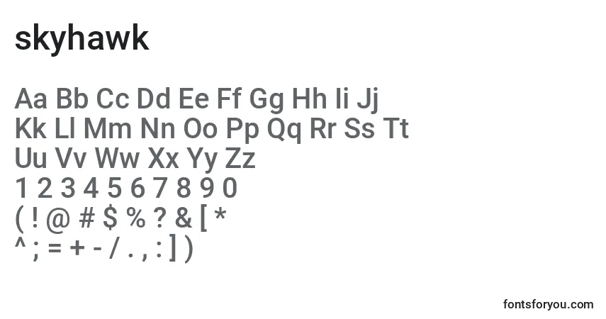 Schriftart Skyhawk (141115) – Alphabet, Zahlen, spezielle Symbole