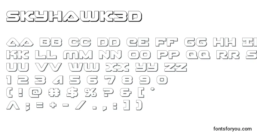 A fonte Skyhawk3d (141116) – alfabeto, números, caracteres especiais