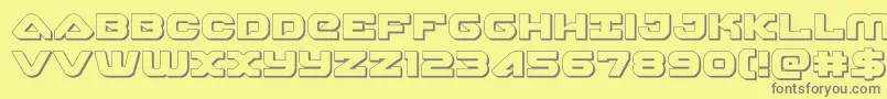 skyhawk3d Font – Gray Fonts on Yellow Background