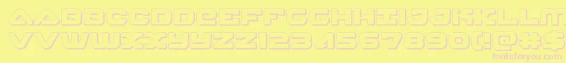 skyhawk3d Font – Pink Fonts on Yellow Background