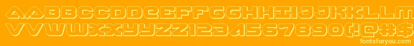 skyhawk3d Font – Yellow Fonts on Orange Background