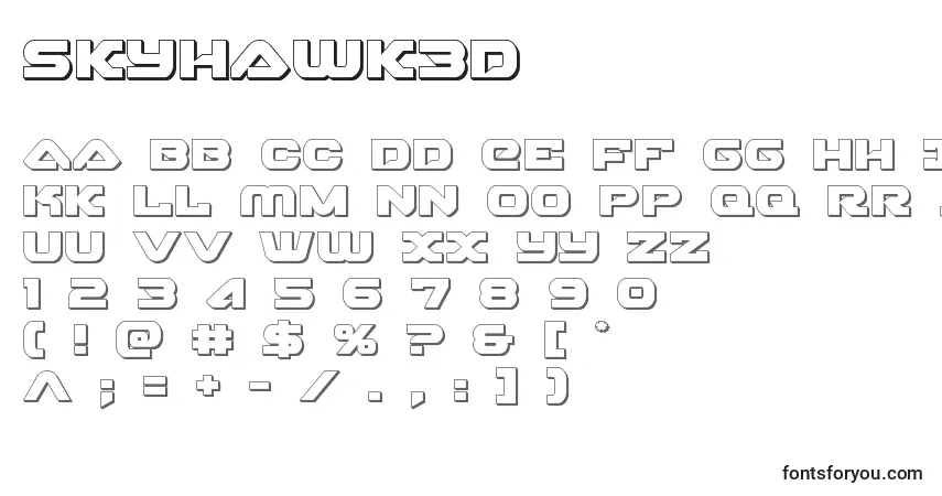 A fonte Skyhawk3d (141117) – alfabeto, números, caracteres especiais