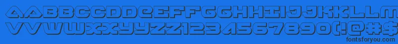 フォントskyhawk3d – 黒い文字の青い背景