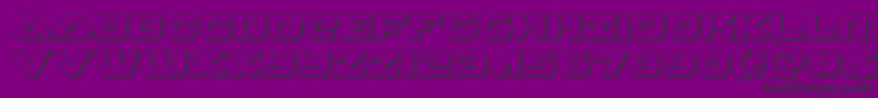 skyhawk3d-fontti – mustat fontit violetilla taustalla