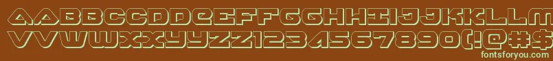 skyhawk3d Font – Green Fonts on Brown Background