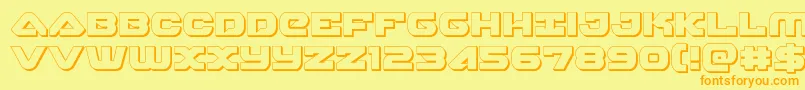 skyhawk3d Font – Orange Fonts on Yellow Background