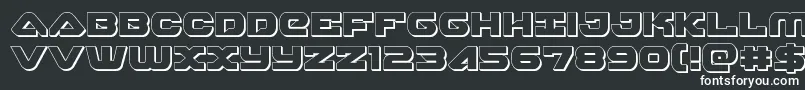 skyhawk3d-fontti – valkoiset fontit mustalla taustalla