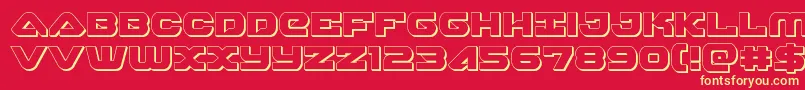 skyhawk3d Font – Yellow Fonts on Red Background