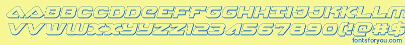 skyhawk3dital Font – Blue Fonts on Yellow Background