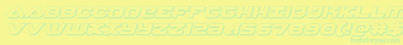 skyhawk3dital Font – Green Fonts on Yellow Background