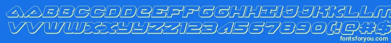 skyhawk3dital Font – Yellow Fonts on Blue Background