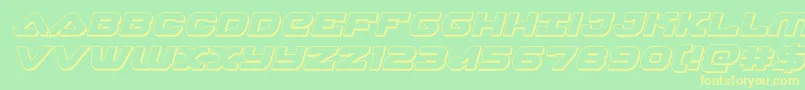 skyhawk3dital Font – Yellow Fonts on Green Background