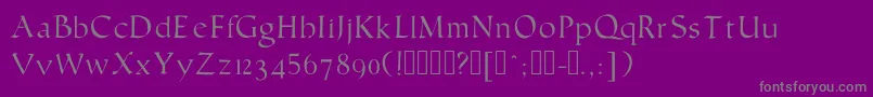 フォントHumanistic – 紫の背景に灰色の文字