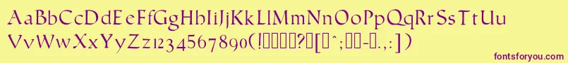 Humanistic Font – Purple Fonts on Yellow Background