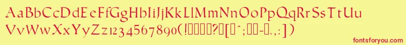 Humanistic Font – Red Fonts on Yellow Background