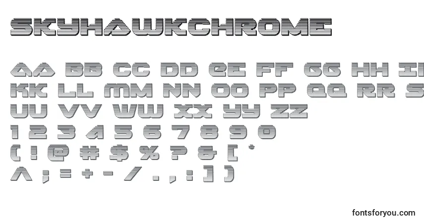 Шрифт Skyhawkchrome (141120) – алфавит, цифры, специальные символы