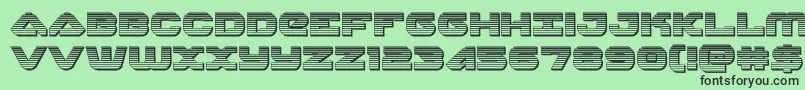 skyhawkchrome-Schriftart – Schwarze Schriften auf grünem Hintergrund