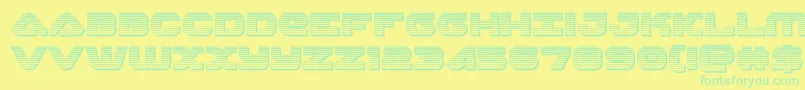 skyhawkchrome Font – Green Fonts on Yellow Background