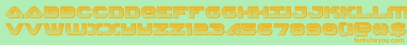 Fonte skyhawkchrome – fontes laranjas em um fundo verde