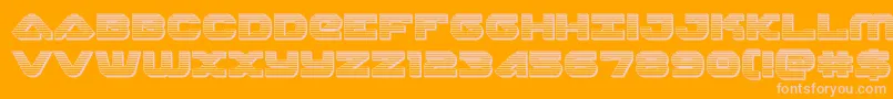 skyhawkchrome-Schriftart – Rosa Schriften auf orangefarbenem Hintergrund