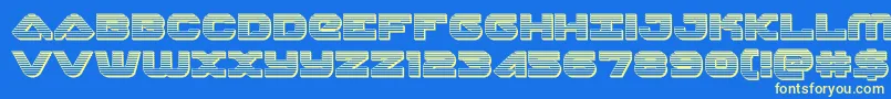 skyhawkchrome-fontti – keltaiset fontit sinisellä taustalla