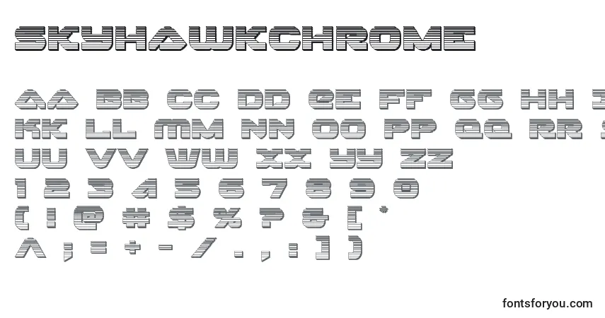 Schriftart Skyhawkchrome (141121) – Alphabet, Zahlen, spezielle Symbole