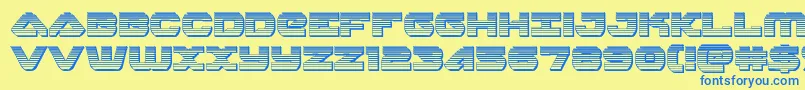 skyhawkchrome Font – Blue Fonts on Yellow Background