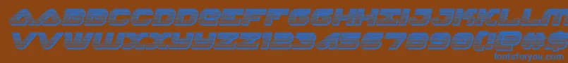 skyhawkchromeital Font – Blue Fonts on Brown Background