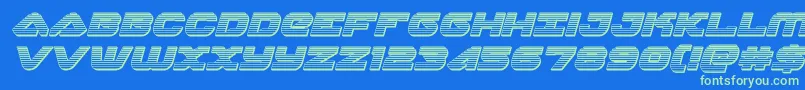 skyhawkchromeital Font – Green Fonts on Blue Background