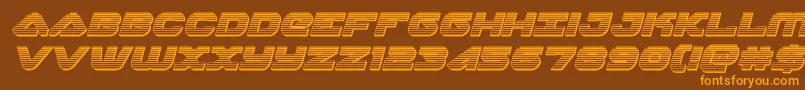 skyhawkchromeital Font – Orange Fonts on Brown Background