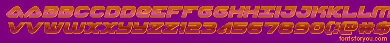 skyhawkchromeital Font – Orange Fonts on Purple Background