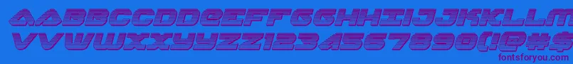 skyhawkchromeital Font – Purple Fonts on Blue Background