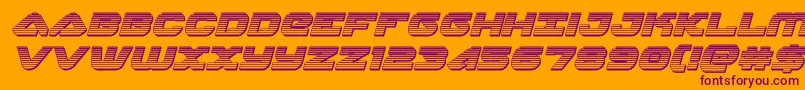 skyhawkchromeital Font – Purple Fonts on Orange Background