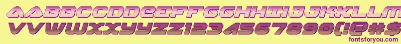 skyhawkchromeital Font – Purple Fonts on Yellow Background