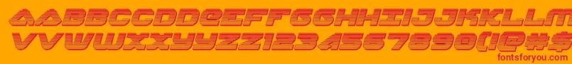 skyhawkchromeital Font – Red Fonts on Orange Background