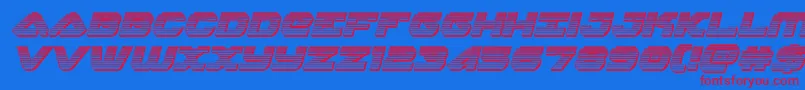 skyhawkchromeital Font – Red Fonts on Blue Background