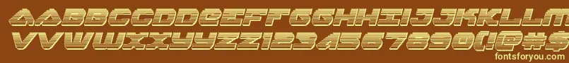 skyhawkchromeital-fontti – keltaiset fontit ruskealla taustalla