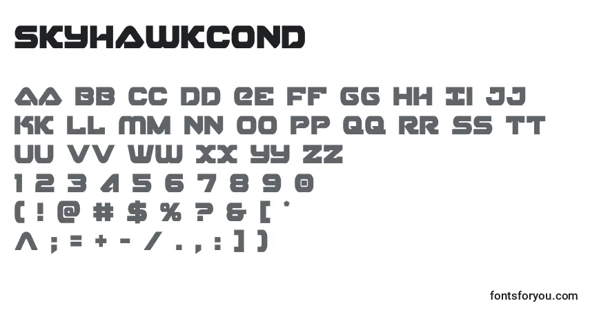 A fonte Skyhawkcond (141124) – alfabeto, números, caracteres especiais