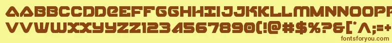 skyhawkcond Font – Brown Fonts on Yellow Background