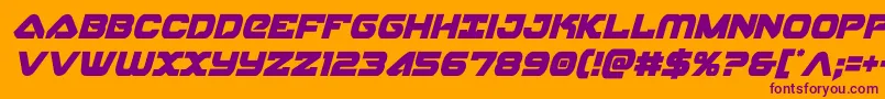 skyhawkcondital Font – Purple Fonts on Orange Background