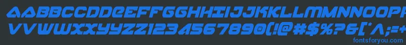 skyhawkcondital Font – Blue Fonts on Black Background