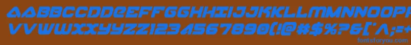 skyhawkcondital Font – Blue Fonts on Brown Background
