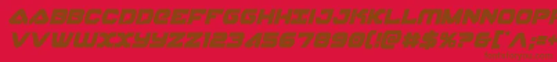 Fonte skyhawkcondital – fontes marrons em um fundo vermelho