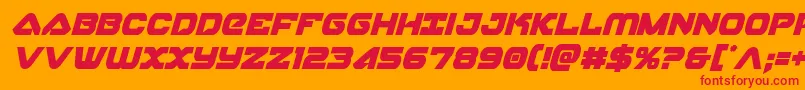フォントskyhawkcondital – オレンジの背景に赤い文字